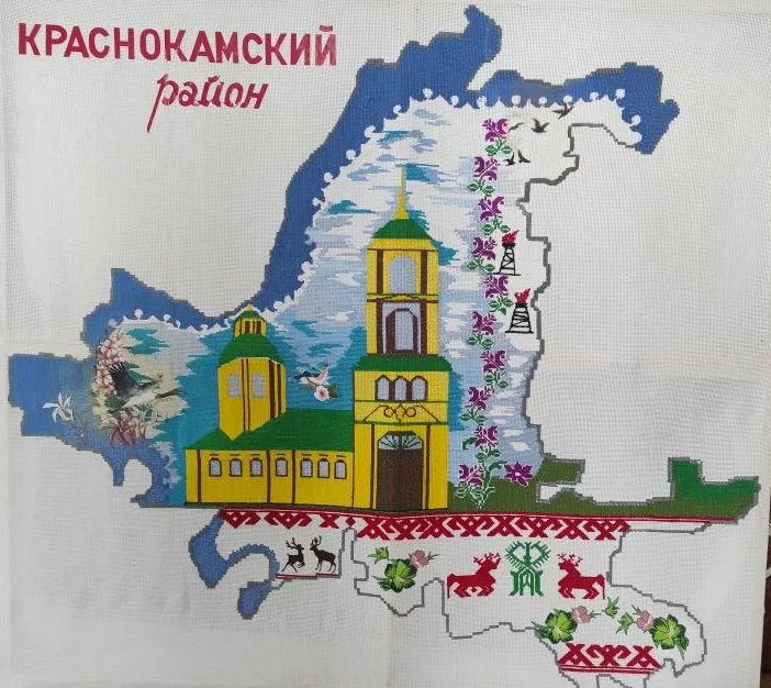 Созвездие вышитых карт: как сельские поселения Краснокамья показали свою душу