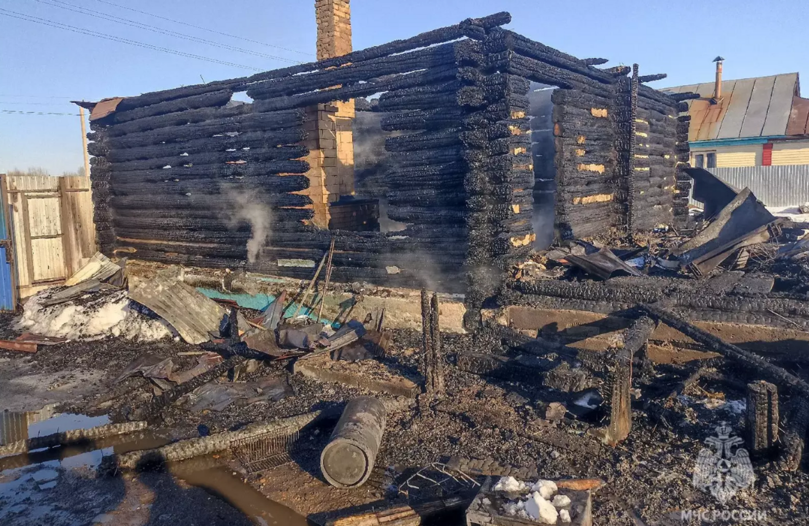 В Башкирии при пожаре в доме погибли мужчина и женщина